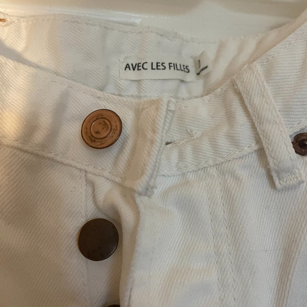 Avec les filles size 27 white straight leg jeans